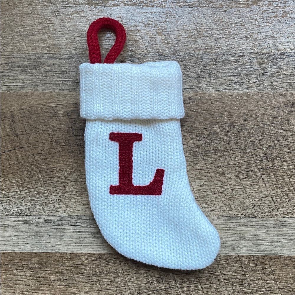 Wondershop Cream Knit Holiday Stocking with Initial L